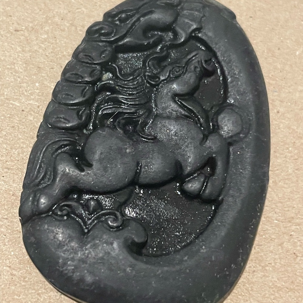 Carved Jade Horse Pendant